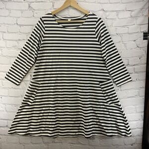 Eden & Faith Dress S-M Long Sleeve Full Skirt Pockets Striped Handmade NEW NWT